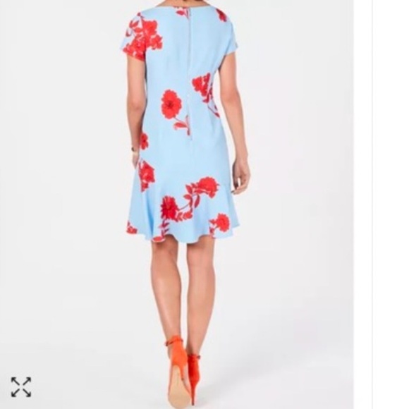 ADRIANNA PAPELL Floral Blue and Red Dress size 6​ - Picture 2 of 3